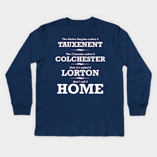 Lorton is Home - White Print Kids Long Sleeve T-Shirt